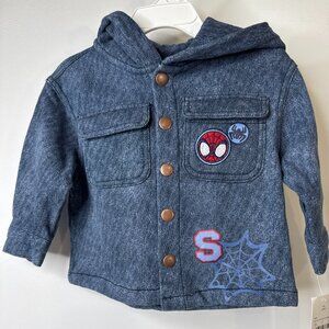 New Kids Marvel  Spiderman Spidey Hooded Jacket 12 Month Blue
